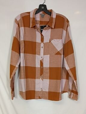 NWT Eddie Bauer African Violet Forest Flannel Long Sleeve Button-Down Womens XL